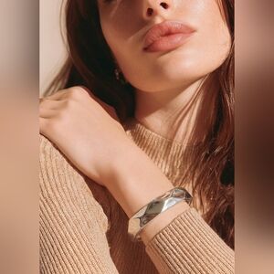 SILVER tone bangle bracelet Hinged, Cuff